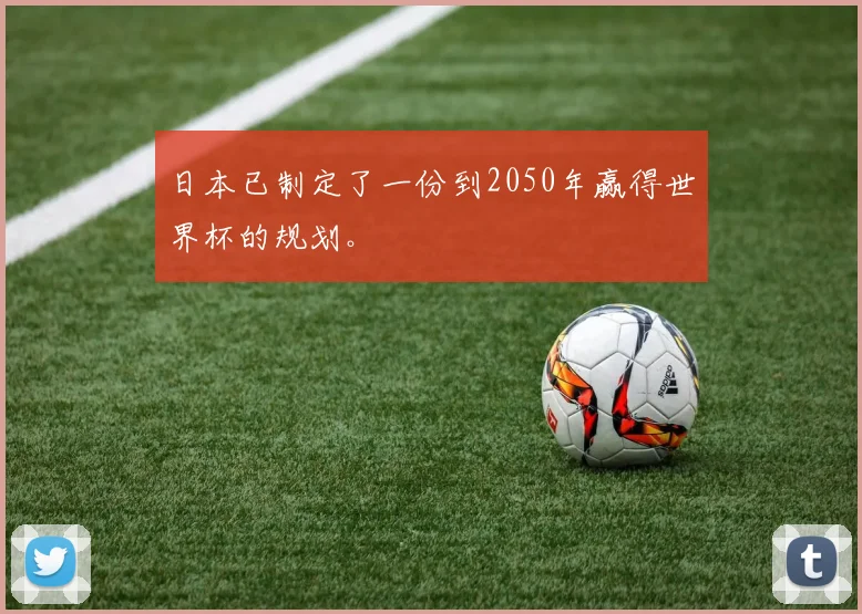 日本已制定了一份到2050年赢得世界杯的规划。
